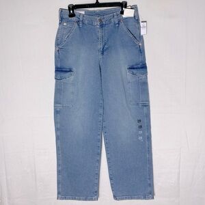 Gap 90’s Loose Cargo Light Wash Mid Rise Jeans 28 NWT